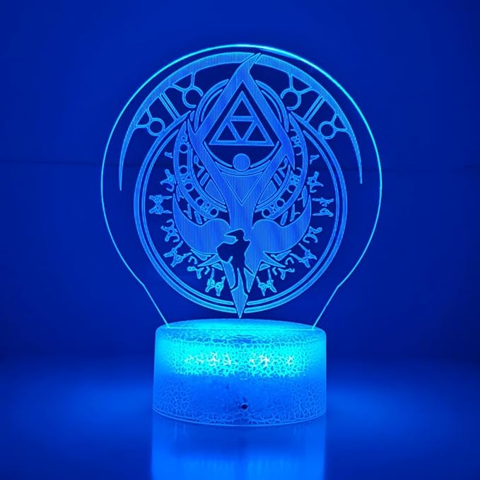 3D Night Light, 16 Color Changing Cartoon USB Desk Lamp, Crest of Hyrule Illusion Lighting with Remote Control for Home Decor Gift for Kids. (5)