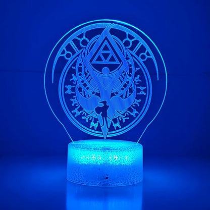 3D Night Light, 16 Color Changing Cartoon USB Desk Lamp, Crest of Hyrule Illusion Lighting with Remote Control for Home Decor Gift for Kids. (5)