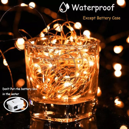ZGWJ Fairy Lights Battery Operated, 8 Pack Orange Twinkle String Lights 20 LED 7FT Waterproof for Bedroom Decor, Halloween, Christmas, Wedding Party Indoor and Outdoor Decoration