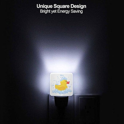 LED Night Light,Cartoon Yellow Rubber Duck LED Night Light Plug into Wall with Dusk to Dawn Light Sensor White Energy Efficient Nightlight for Bedroom Bathroom Hallway Living Room Kitchen