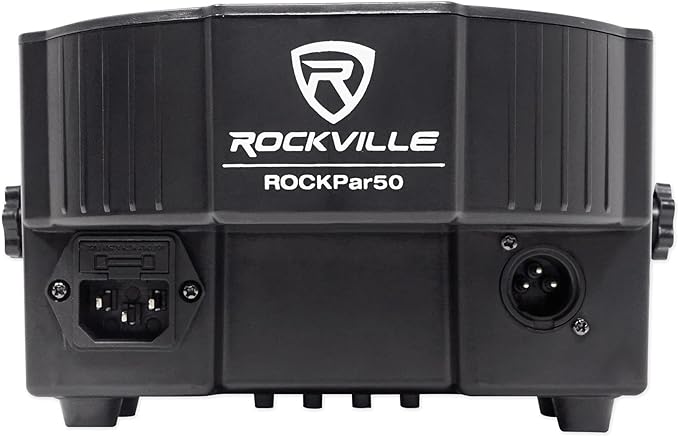 Rockville RockPAR50 24W LED RGB Par Can Wash Light with DMX, Sound-Activated Mode, Power Daisy-Chain, Dual Bracket for DJs and Club Lighting
