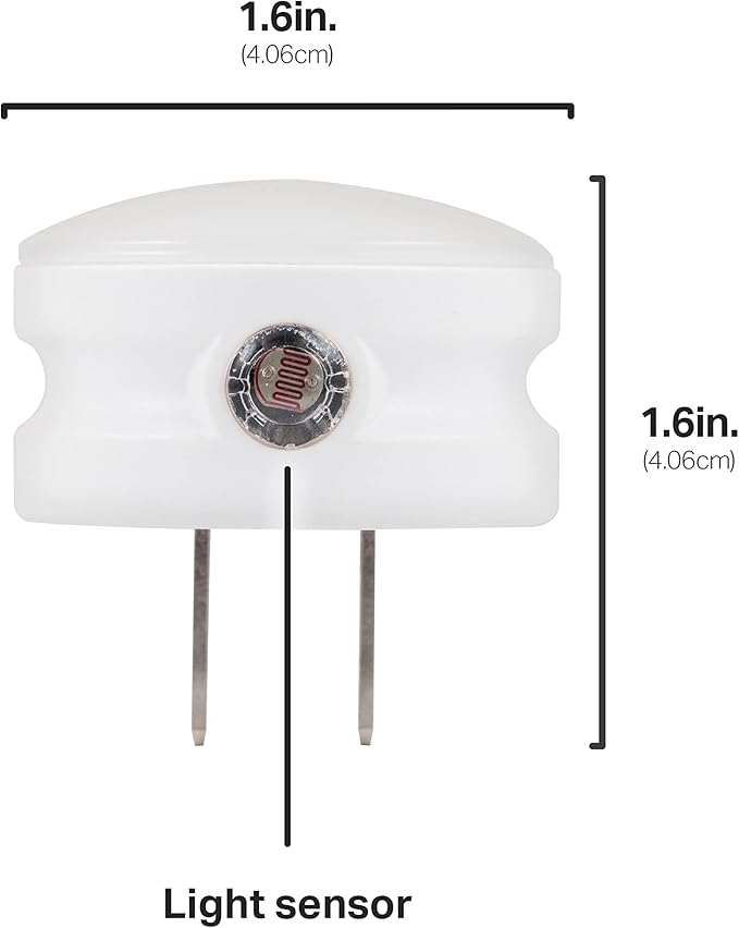 Lights By Night Mini LED Night Light, Plug-In, Dusk To Dawn Sensor, Warm White, Compact, Ambient Lighting, LED Lights for Bedroom, Bathroom, Nursery, Hallway, Kitchen, 45084, 4 Pack
