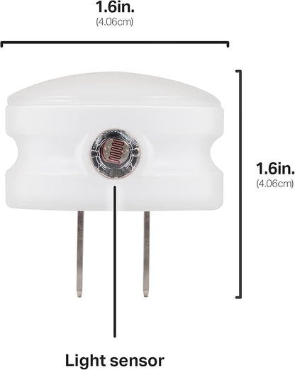 Lights by Night Mini LED Night Light, Plug-In, Dusk to Dawn Sensor, Warm White, Compact, Ambient Lighting, LED Lights for Bedroom, Bathroom, Nursery, Hallway, Kitchen, 43950, 2 Pack