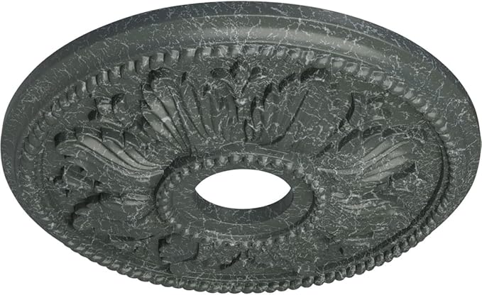 Ekena Millwork CM18ED1AGC Edinburgh Ceiling Medallion, Athenian Green Crackle