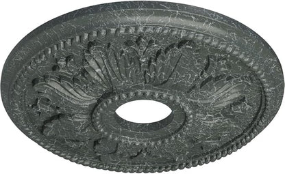Ekena Millwork CM18ED1AGC Edinburgh Ceiling Medallion, Athenian Green Crackle