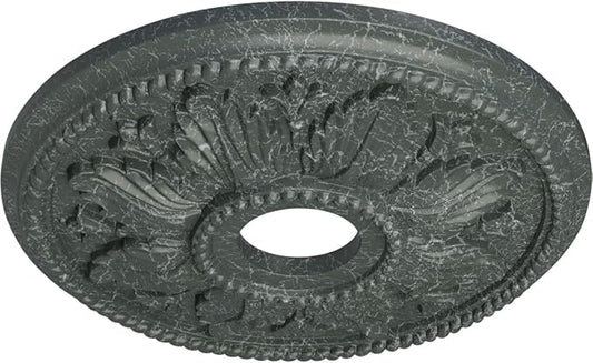 Ekena Millwork CM18ED1AGC Edinburgh Ceiling Medallion, Athenian Green Crackle