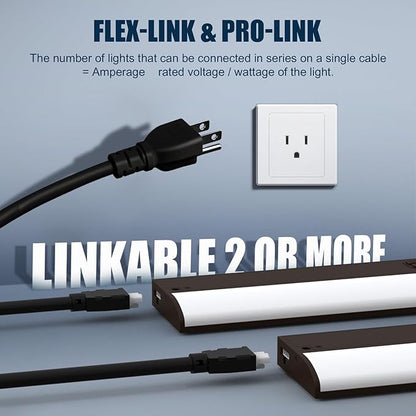 30 Inch LED Under Cabinet Light, Plug in Kitchen Lighting, 3CCT Selectable (3000K/4000K/5000K), CRI94 High Color Accuracy, Linkable, Slim Design Dimmable, Brown