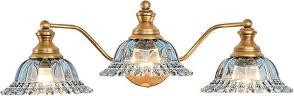 XIEDUN Brass Grey Blue 3 Light Vanity Light