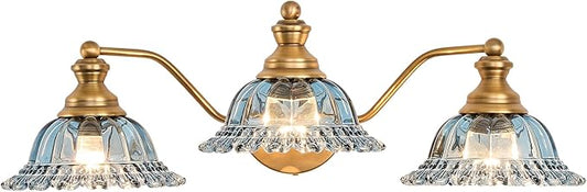 XIEDUN Brass Grey Blue 3 Light Vanity Light