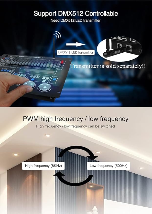 LGIDTECH FUT039S RGB+CCT Color LED Strip Light Controller,Input DC 12-24V,Output Max 12A
