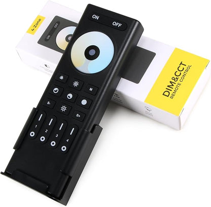 RC02RFB RF Remoter, 4-Zone 2.4G Handheld RF Remote Control Compatible with CCT LED Controller, 99ft Wireless Control 4 Channel Group Control for Home CCT LED Strip Lights