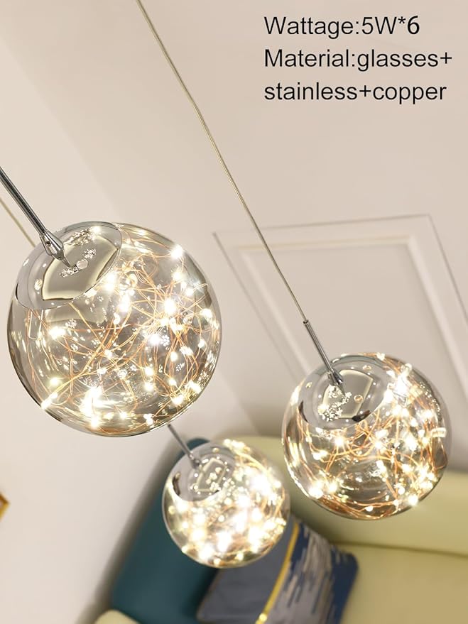 Long Chandeliers for High Ceilings,Modern Crystal Pendant Light,Raindrop Drop Lamp,Hanging Flush Mount Lighting Fixtures for Spiral Staircase,Foyer,Entryway,Living Room