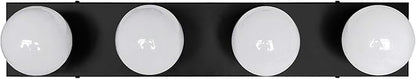 Design House Vanity Lights, 4 Linear Lights, Dimmable, Horizontal or Vertical Use, Uses (4) 60W Bulbs, for Bathroom/Makeup Vanity, Matte Black, 24.0. in. L x 4.33 in. H x 2.0 in. D, 588574-BLK