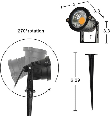 Low Voltage Landscape Lights 10W 12V Landscape Lighting with Connectors Warm White Waterproof Outdoor Spotlights for Trees Pathway Lawn Yard （3 Pack）