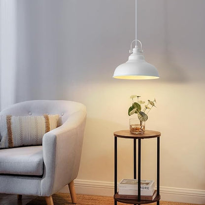 White Pendant Lights Kitchen Island, 2 Pack Kitchen Island Lighting, Farmhouse Pendant Light Fixtures (11.41" W), Island Pendant Light for Kitchen, Dining Room, Bedroom