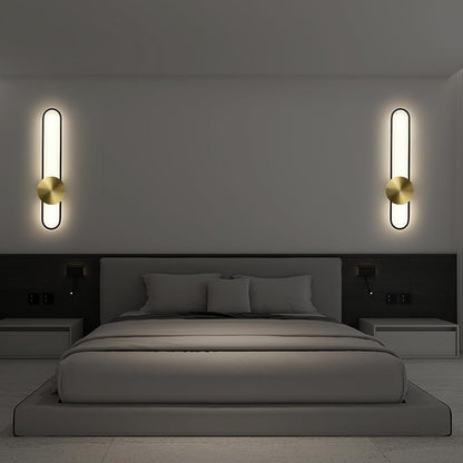 JAYMP Modern Wall Sconce 4000K Dimmable LED Wall Light Fixture, Hardwired Wall Lamp for Living Room, Dining Room, Bedroom, Hallway, Lobby, Entryway, 1 Pack (Brushed Black, H56cm/22inch)