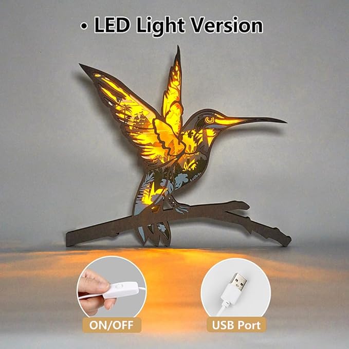 3D Wooden Animal Carving LED Night Light, Wood Carving Light, Modern Home Decoration, Decorative Tables, Cabinets, Living Rooms, Bedrooms, Offices, Farmhouses, Bookshelves, Perfect Holiday Gifts