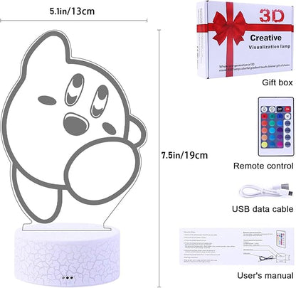 3D Night Light LED Table Lamp 16 Colors Changing with Remote Control Room Decor Gifts for Fans Christmas Birthday
