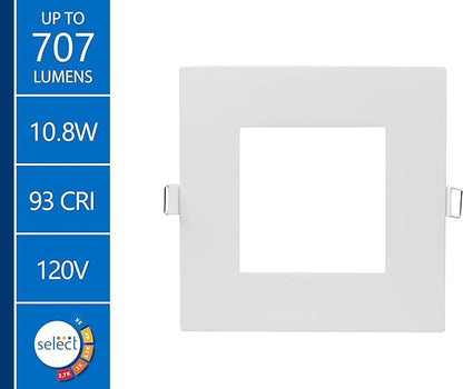 NICOR Lighting REL Selectable 4 in. Square Remodel LED Downlight Kit (24 Pack) (REL41120SSQWH-24PK), White