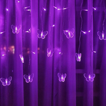 Butterfly Curtain Fairy String Lights, 120LED 8 Modes USB Powered Timer Firefly Twinkle Light with Romote, 14.7FT Copper Wire Hanging Decoration for Room, Wedding, Bedroom, Party, Christmas Decor