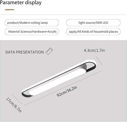 Modern LED Ceiling Lights,6500K Flush Mount Ceiling Lamp,50W Metal Smart Ceiling Chandelier Lighting Fixture for Kitchen Living Room Bedroom Dining Room Office Garage (36.2")