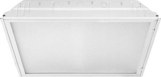 Lithonia Lighting 2x2 Lensed LED Troffer Light, Recessed LED Drop in Ceiling Light with Prismatic Lens for Grid Ceilings, 120 Volt, 4000K Cool White