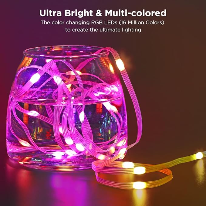 100ft Color Changing Christmas String Lights, 300 LED Twinkle Fairy Lights String Waterproof, 200+ Scene Modes, Smart App & Remote for Indoor Outdoor Christmas Tree Xmas Bedroom Patio Decor
