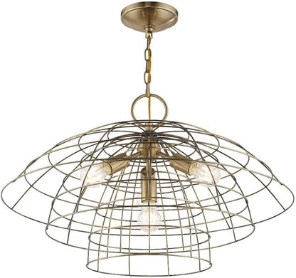 Livex Lighting 4 Lt Antique Brass Chandelier