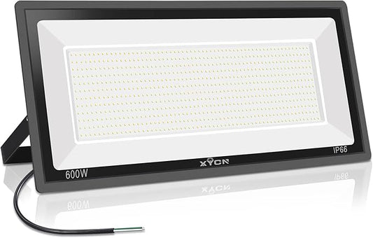 XYCN 600W LED Stadium Flood Lights Outdoor(3050W Equivalent),67500LM Super Bright LED Arena Lights,100-277V IP66 Waterproof 5000K Daylight White Commercial Lighting for Sports Fields and Counts