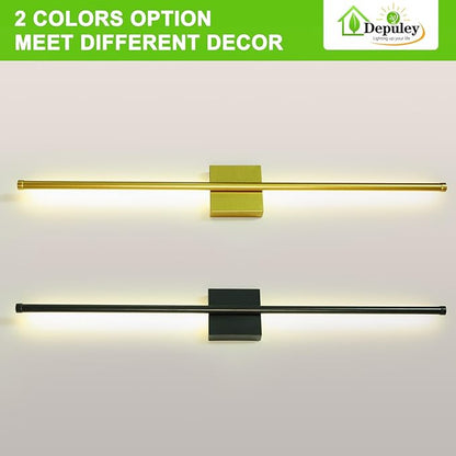 Depuley Battery Operated Wall Sconce: Set of 2 Wireless Wall Lights with Remote for Bedroom - Rechargeable 15 Colors Gold Wall Lamp for Living Room Hallway Home Decor