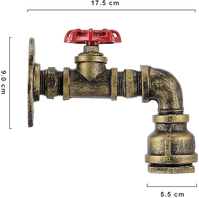 Kawell Vintage Wall Light Fixtures Industrial Retro Wall Sconce Light Creative Water Pipe Wall Lamp Iron Art E26 60W Max for Bedroom Kitchen Restaurant Loft Cafe Bar Hallway