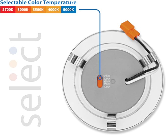 DLR4(v6) 4-inch White Selectable Recessed LED Downlight with Baffle (DLR4607120SWHBF)