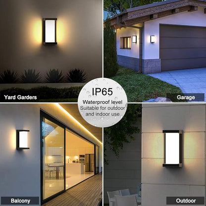 Sytmhoe Dusk to Dawn Exterior Wall Lights,Modern LED Outdoor Light Fixture,3000k Black Wall Sconce,Ouside Light for House Porch Patio Garage Walkway Backyard Garden