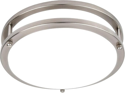 Hlite 13inch LED Flush Mount Ceiling Light, 36W 3600LM Ultra Bright, 5000K Daylight White Ceiling Light Fixture for Bedroom Kitchen Bathroom Hallway, Nickel