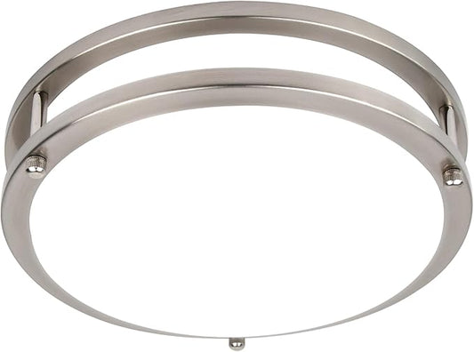 Hlite 13inch LED Flush Mount Ceiling Light, 36W 3600LM Ultra Bright, 5000K Daylight White Ceiling Light Fixture for Bedroom Kitchen Bathroom Hallway, Nickel
