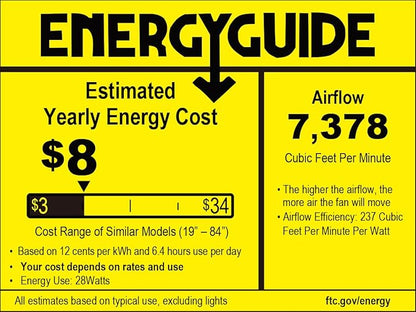 Ceiling Fans Without Light, 84 Inch Outdoor Fan No Light, Black Ceiling Fan with Remote, 3 Solid Wood Blades, Quiet Motor, High CFM, Propeller Large Ceiling Fan for Patios,Black
