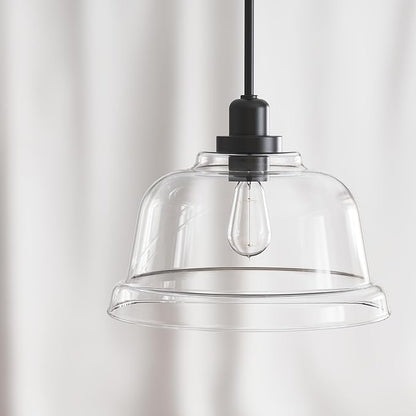 Tawson Aura 1-Light Pendant Ceiling Light Fixture with Clear Glass Shade Dark Bronze for Kitchen Island, Hallway, Entryway, Passway, Dining Room, Bedroom, Balcony Living Room