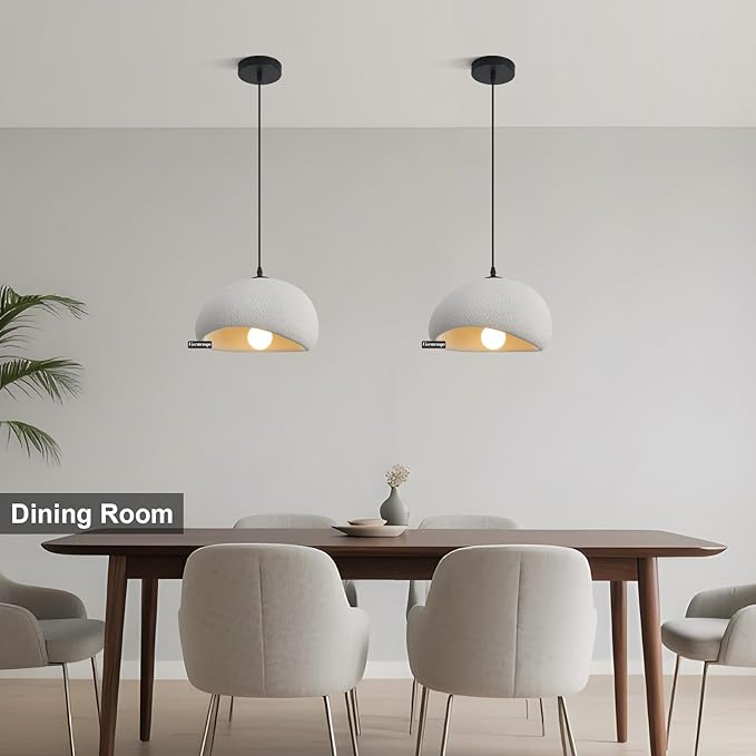 11.8in Wabi Sabi Pendant Light, Kitchen Island Lighting Fixture Ceiling Mount Japanese Lamp Japandi Chandelier for Dining Living Room Hallway Bedroom Restaurant Hanging Lamp, Grey 1 Pack