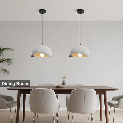 11.8in Wabi Sabi Pendant Light, Kitchen Island Lighting Fixture Ceiling Mount Japanese Lamp Japandi Chandelier for Dining Living Room Hallway Bedroom Restaurant Hanging Lamp, Grey 1 Pack