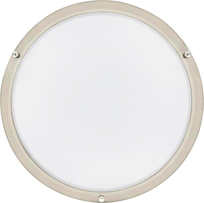 Sylvania 16" Saturn Ring LED Light Fixture, 35W, 5 Temperature Select, Dimmable, 2500 LMS, Brushed Nickel, for Family Rooms/Hallways/Kitchens/Bedrooms - 1 Pack (67229)