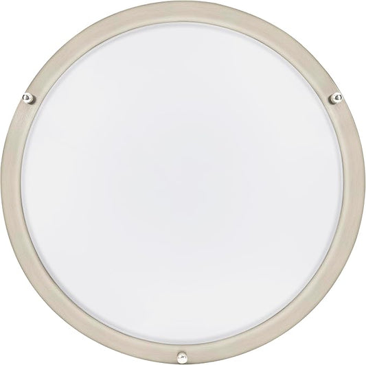 Sylvania 16" Saturn Ring LED Light Fixture, 35W, 5 Temperature Select, Dimmable, 2500 LMS, Brushed Nickel, for Family Rooms/Hallways/Kitchens/Bedrooms - 1 Pack (67229)