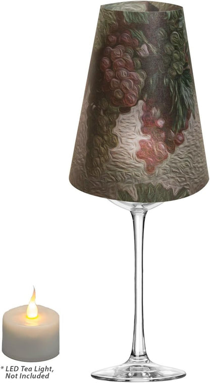 Royal Designs Vellum Tea Light Paper Wine Glass Lampshade, Party Centerpiece, Set of 20, Grape Vine (TLS-1009A-20)