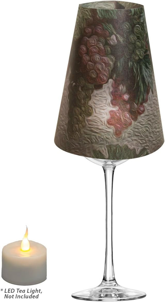 Royal Designs Vellum Tea Light Paper Wine Glass Lampshade, Party Centerpiece, Set of 20, Grape Vine (TLS-1009A-20)