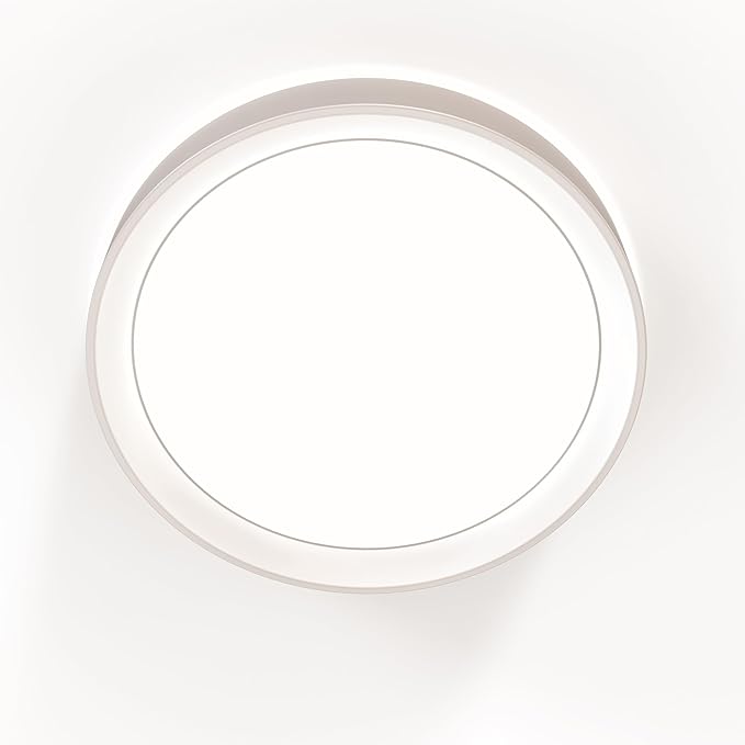 Juno 17 Inch Round LED Flush Mount Ceiling Light, Solana Series Low Profile Modern Ceiling Light Fixture, 5-in-1 Switchable White Color Temperature, Dimmable, Matte White