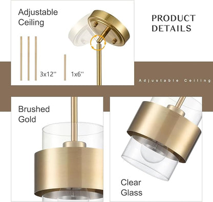 DEYNITE Modern Pendant Light Fixture Hanging Light for Kitchen Island