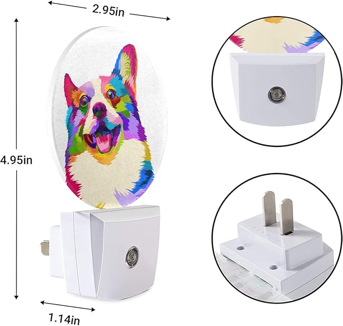 EKOBLA Cute Puppy Dog Plug-in Night Light, Adorable Animal LED Nightlight with Dusk to Dawn Auto Sensor for Bathroom, Hallway, Kitchen & Home Decor