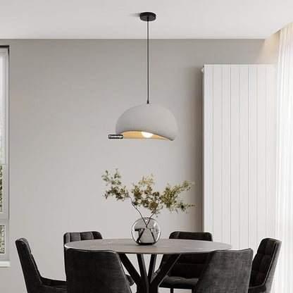 15.7in Wabi Sabi Pendant Light, Kitchen Island Lighting Fixture Ceiling Mount Japanese Lamp Japandi Chandelier for Dining Living Room Hallway Bedroom Restaurant Hanging Lamp, Grey 1 Pack