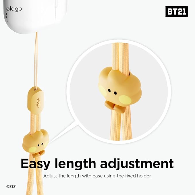 elago | LINE FRIENDS BT21 [OFFICIAL MERCHANDISE] Lanyard Wrist Strap, phone charm, keychain, Anti drop, Adjustable Button
