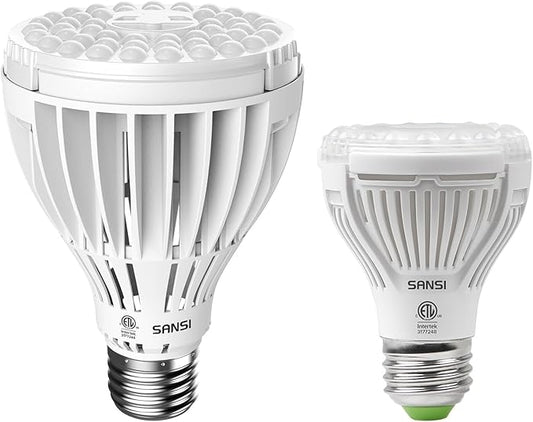 SANSI 32W Grow Light Bulbs for Indoor Plants, 350W Equivalent Full Spectrum+Grow Light Bulb with COC Technology, 10W Grow Lamp