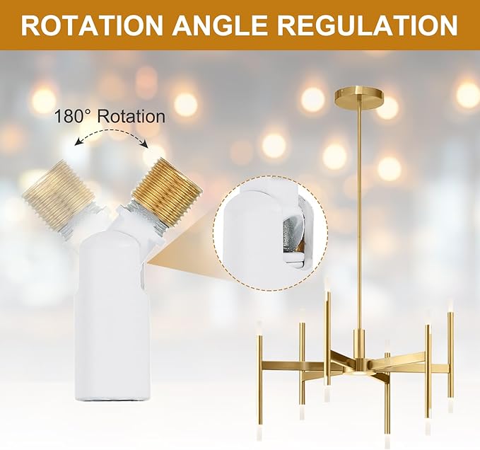 MECCANIXITY Sloped Ceiling Adapter, 180 Degree 46x15mm M10 Fine Thread Sloped Ceiling Light Fixture Adapter Kit for Ceiling Pendant Light Chandelier Track Suspend(White)